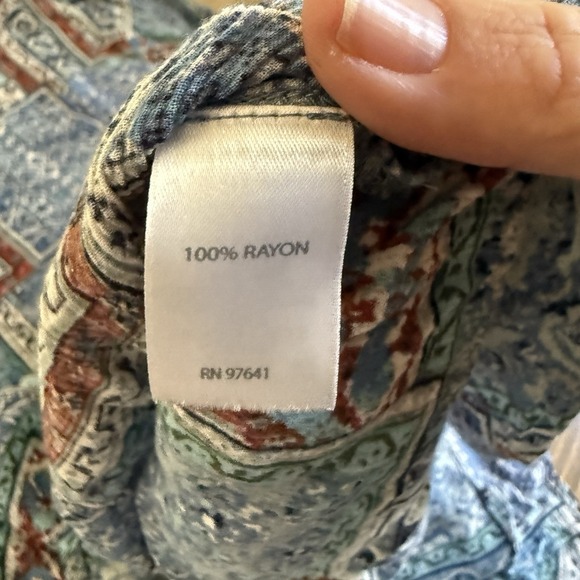 J. Jill Womens XL Multicolor Rayon 3/4 Sleeve Tunic Blouse Top - Picture 5 of 7